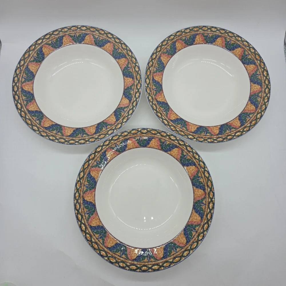 Lot Of 3 Mikasa Sao Paulo Soup Bowls Fine China Ultima+ Super Strong 9.5